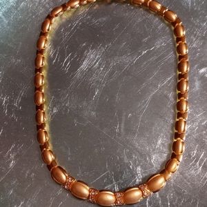 USED Goldtone & Rhinestone Necklace